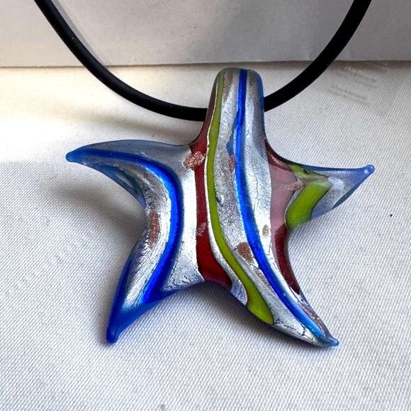 ๐ Vintage Murano Glass Starfish Pendant โ Handmade Italian Art Glass Magic! ๐ - Picture 5 of 16